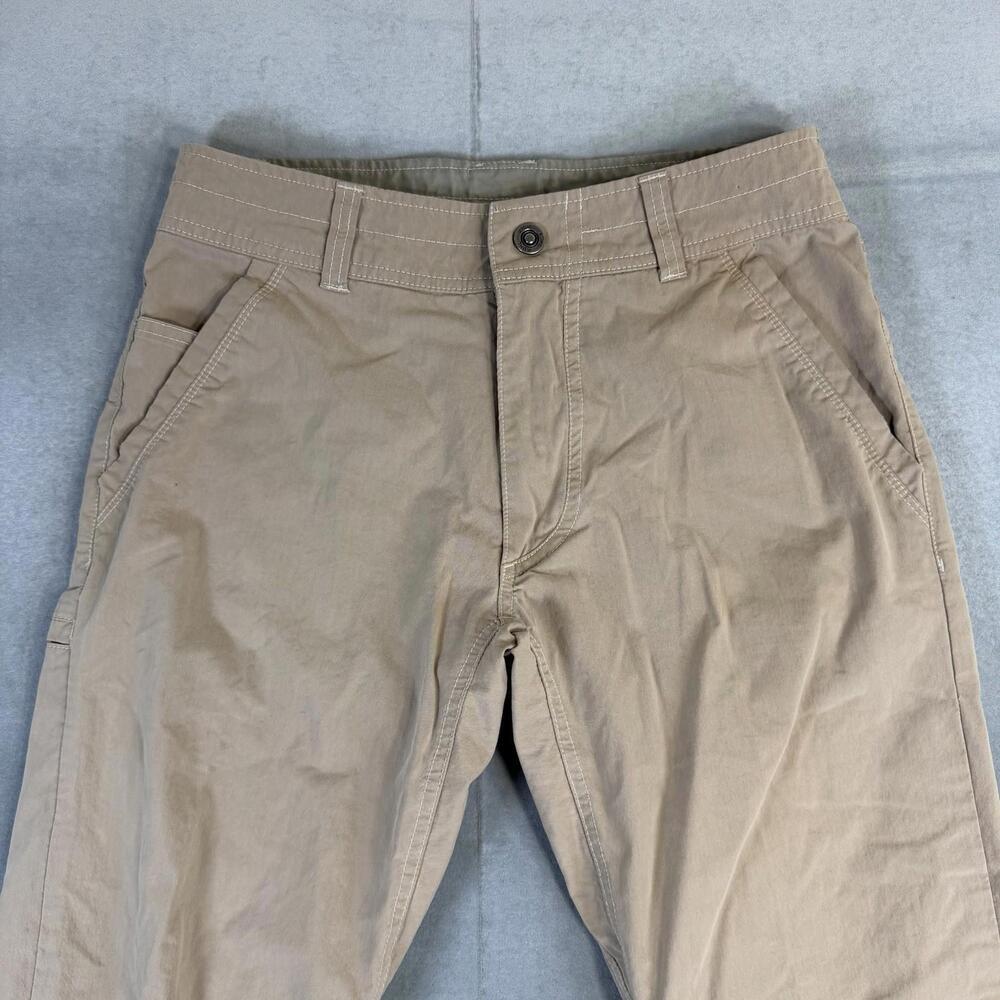 Kuhl Slax Pants Mens 30x30 Khaki Nylon Stretch Outdoors Hiking Lightweight - Picture 2 of 10